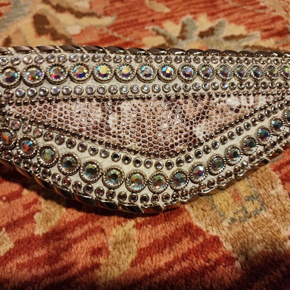 Unique Kippy\'s white leather belt with Snake Skin and Swarovski Crystals main image 7